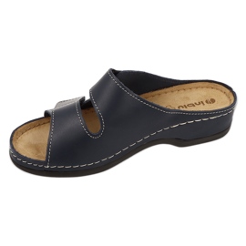 Inblu, Flip en cuir féminin -flops 158d001 bleu marine 1