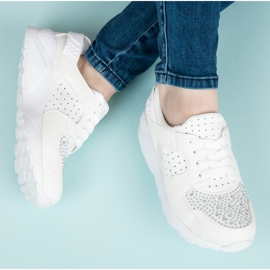 Kylie Chaussures de sport avec cristaux blanche 1