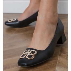 Pompes à thèmes noirs avec zircons le noir 5