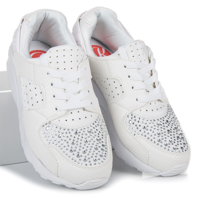 Kylie Chaussures de sport avec cristaux blanc 2