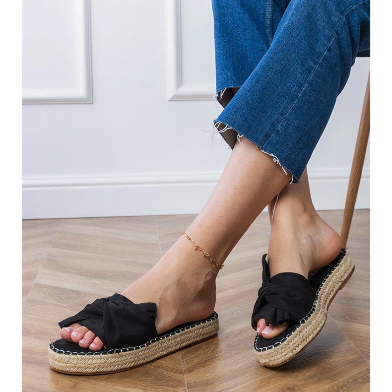 Espadrilles noires avec un arc le noir 2