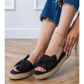 Espadrilles noires avec un arc le noir 5