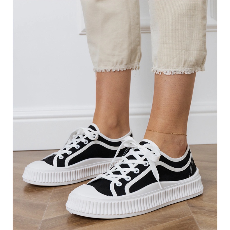 Baskets plateforme femme noires le noir 1