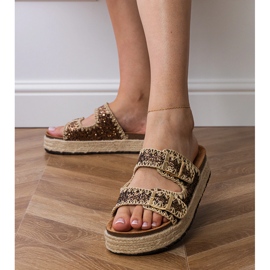 Espadrilles marron Flip glip -flops avec boucles brun 4