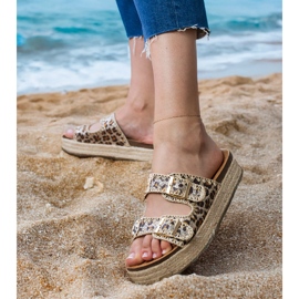 Slippers Leopard Espadrilles avec boucles brun 4