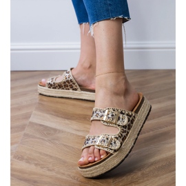 Slippers Leopard Espadrilles avec boucles brun 3