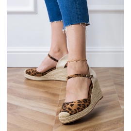 Panther Sandals Espadrilles en coin brun 3