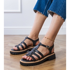 Sandales de gladiateur noir avec une boucle le noir 3