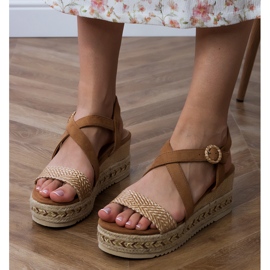 Sandales d'espadrilles brunes pour coin 1