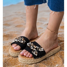 Espadrilles noires avec un arc le noir 4