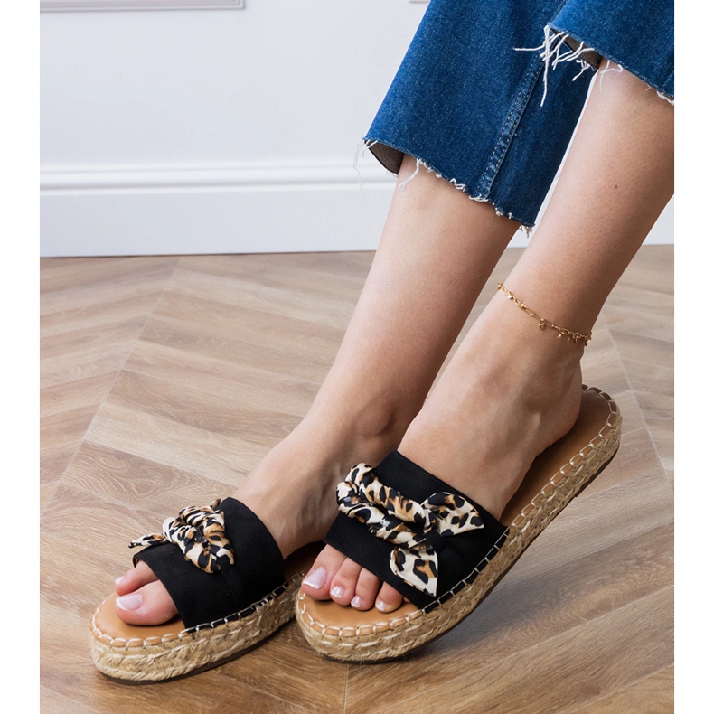 Espadrilles noires avec un arc le noir 2