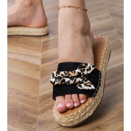 Espadrilles noires avec un arc le noir 6