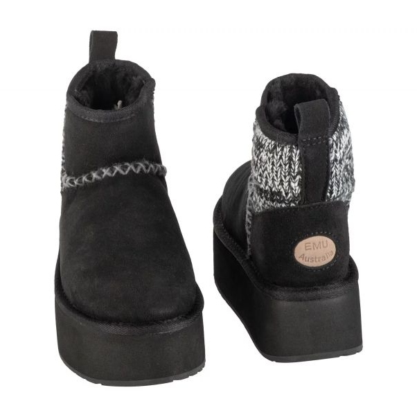 EMU Australia Stinger tricot Flatform W13143-Blak Chaussures noir 2