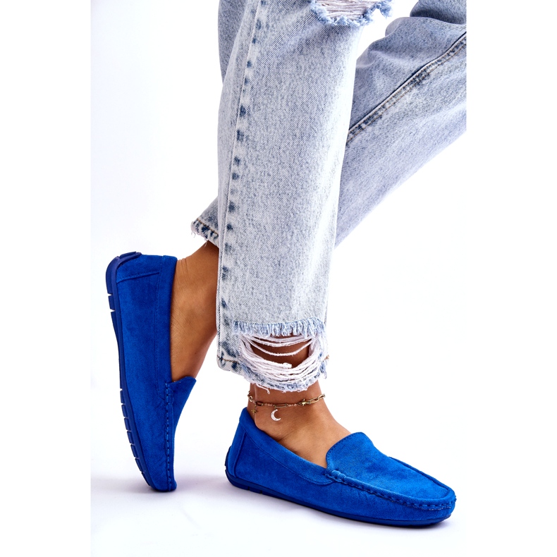 Evento Mocassins en daim pour femmes Bleu Morreno 4