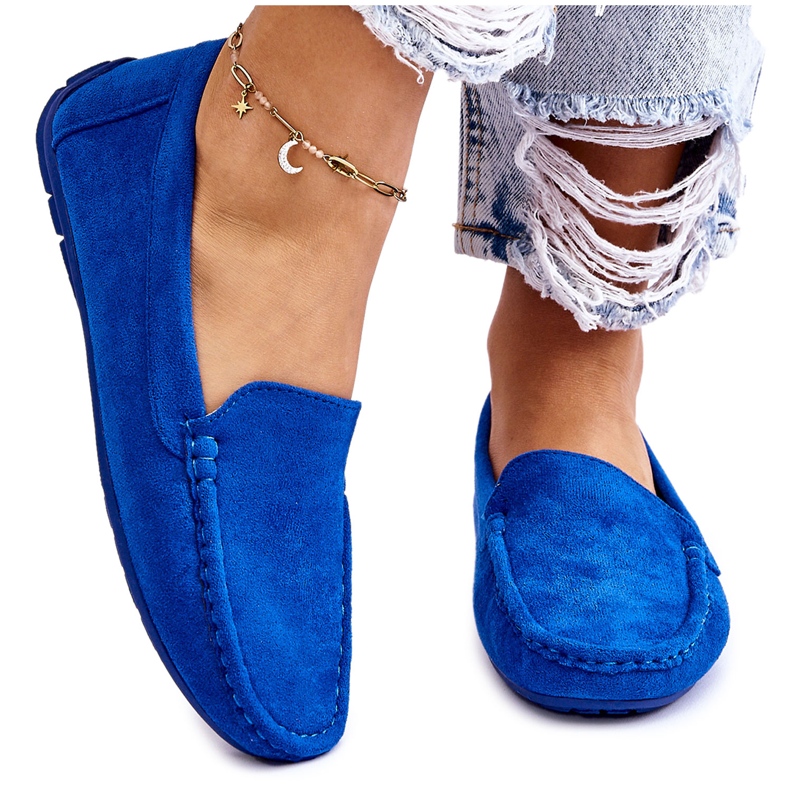 Evento Mocassins en daim pour femmes Bleu Morreno 5