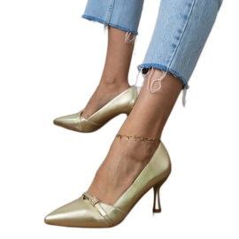 Pompes en or féminin classiques avec zircons d'or 1