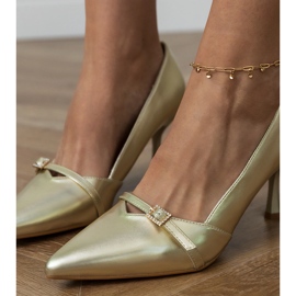 Pompes en or féminin classiques avec zircons d'or 3