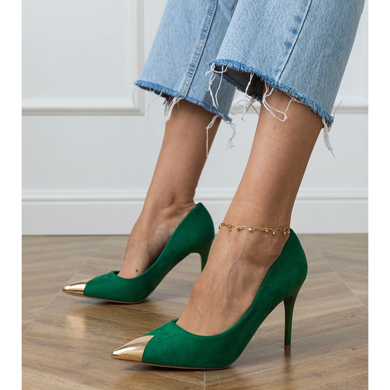 Pompes écosam vert avec un orteil métallique 1