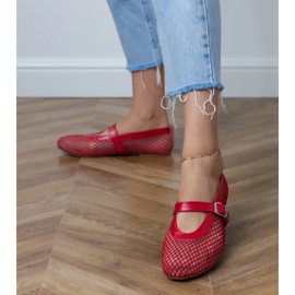 Ballerinas en mailles rouges avec une boucle 2