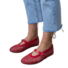 Ballerinas en mailles rouges avec une boucle 3