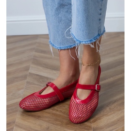 Ballerinas en mailles rouges avec une boucle 4