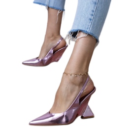 Sandales violettes en fosse géométrique 2
