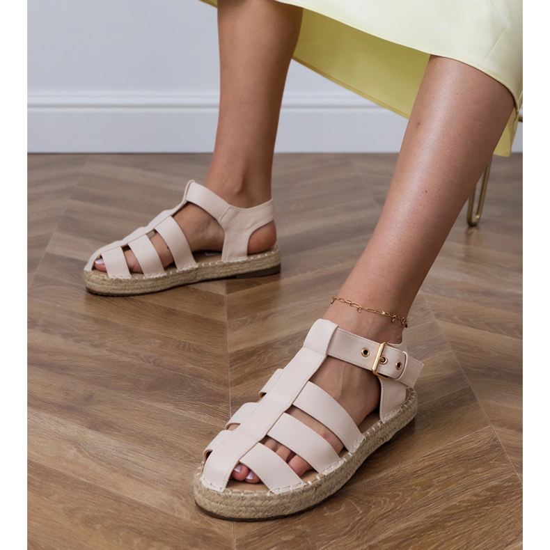 Espadrilles beige construites -in sandales 1