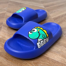 Les tongs des enfants bleus avec imprimé 2