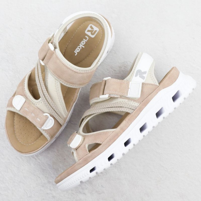 Sandales féminines Rieker 64064-31 beige rose 1 Sandales féminines Rieker 64064-31 beige rose 1