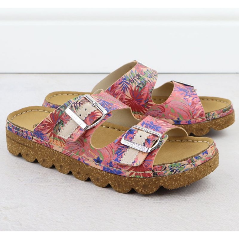 Rieker V8751-90 Slippers pour femmes rose 1 Rieker V8751-90 Slippers pour femmes rose 1