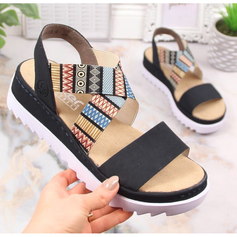 Sandales féminines Rieker V44G8-14 Black le noir 2 Sandales féminines Rieker V44G8-14 Black le noir 2