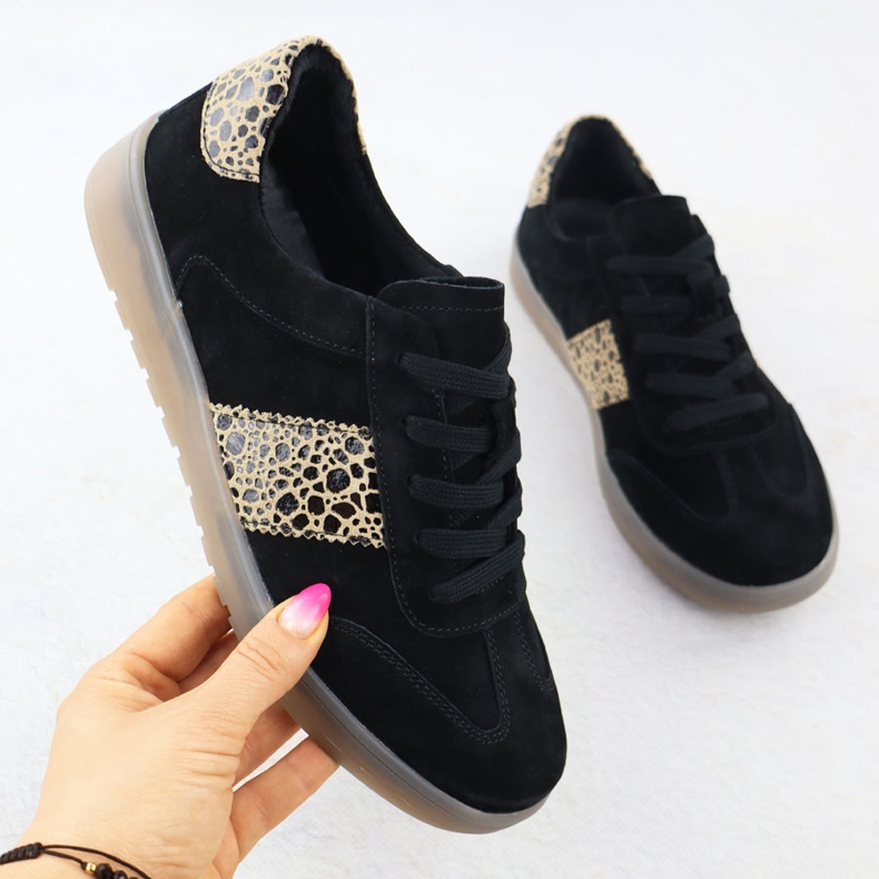 Sports en cuir féminin avec imprimé léopard. Filippo DP6770 le noir 1