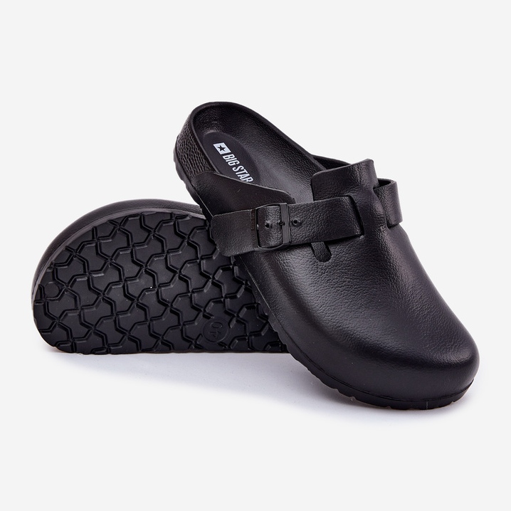 Big Star Flip Flip -flops Clogs pour hommes avec une grosse étoile RR174A022 BOUCLE NOIR 2