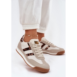 Basse baskets pour femmes beige léopard imprimé 2