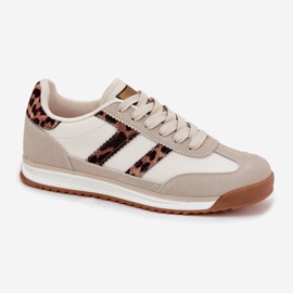 Basse baskets pour femmes beige léopard imprimé 4