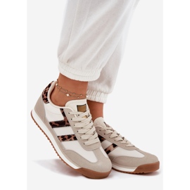 Basse baskets pour femmes beige léopard imprimé 1