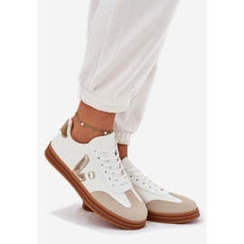 Baskets en cuir blanc blanche 1
