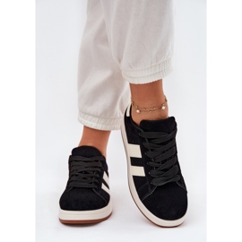 EVento Baskets féminines avec écos en daim noir le noir 3