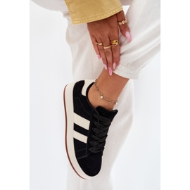 EVento Baskets féminines avec écos en daim noir le noir 6