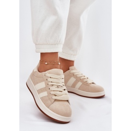 EVento Sneakers pour femmes avec Eco Suede Beige 2