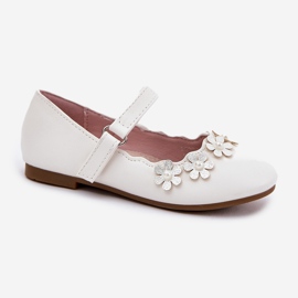 EVento Ballerines pour enfants avec des fleurs blanches 2