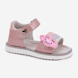 EVento Sandales pour enfants fixées avec du velcro rose 2 EVento Sandales pour enfants fixées avec du velcro rose 2