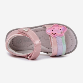 EVento Sandales pour enfants fixées avec du velcro rose 1