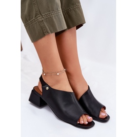 Sandales en cuir pour femmes sur Maciejka 06975-01 noir le noir 7