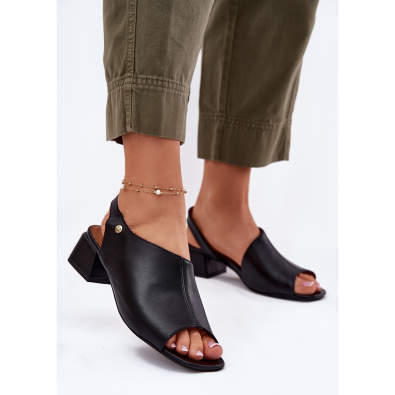 Sandales en cuir pour femmes sur Maciejka 06975-01 noir le noir 2