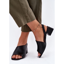 Sandales en cuir pour femmes sur Maciejka 06975-01 noir le noir 3