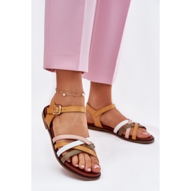 Sandales féminines avec Sergio Leone SK090H rayures swinging jaunes 2