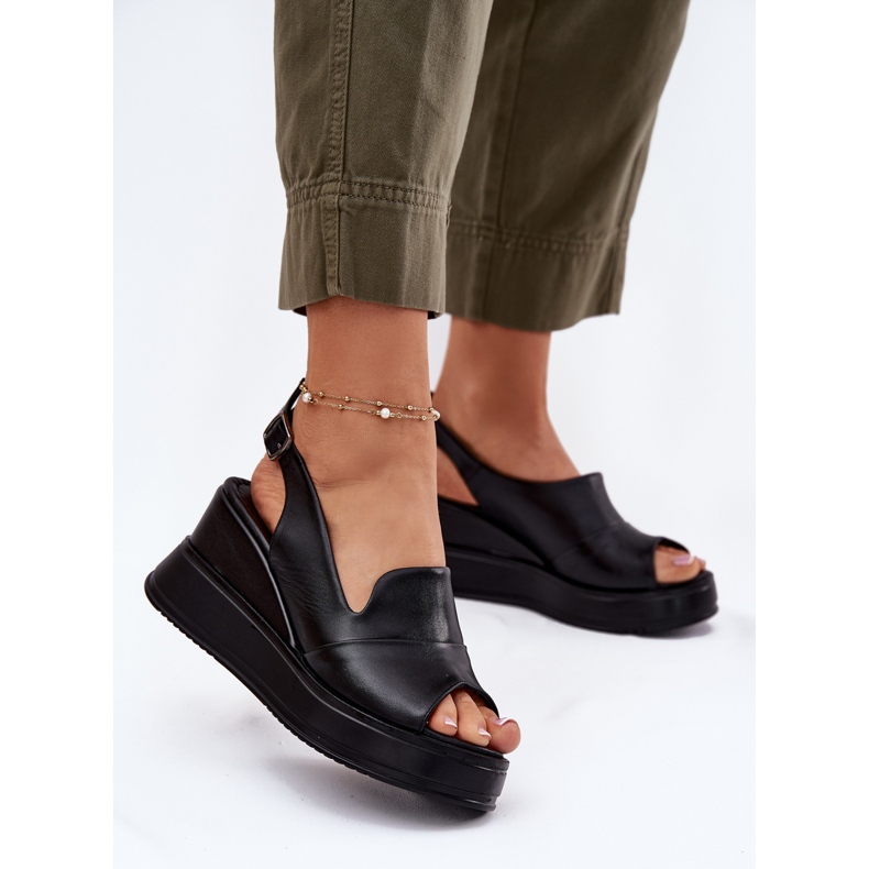 ARTIKER Sandales en cuir pour femmes pour ancre Artker 52C0484 noir 2