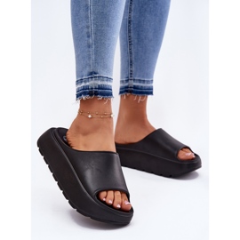 EVento Slippers de mousse pour femmes sur la plate-forme noire le noir 2