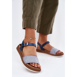 Sandales féminines avec une tresse sur le Blue Blue Inblu GS000050 bleu 2 Sandales féminines avec une tresse sur le Blue Blue Inblu GS000050 bleu 2